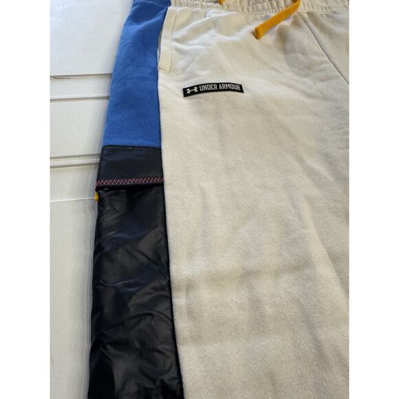 Under Armour Women's XL Loose Fit Rival Fleece Sweatpants White + Blue UA Pants - Picture 2 of 4